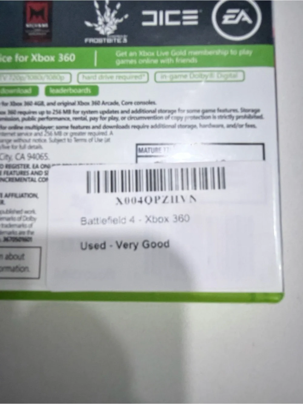 XBOX 360 experience intense